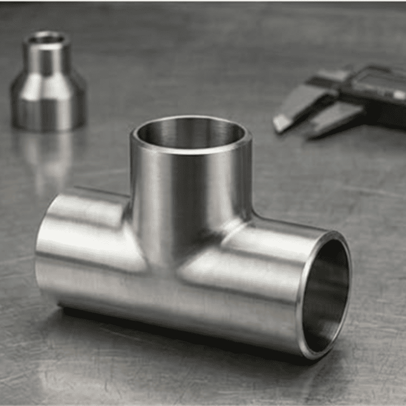 Бесшовный равнопроходной тройник из дуплексной нержавеющей стали 2205 (UNS S32205/S31803)